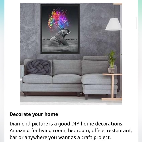 ✨NEW✨ 5D Diamond Art Kit, Elephant - Picture 12 of 12